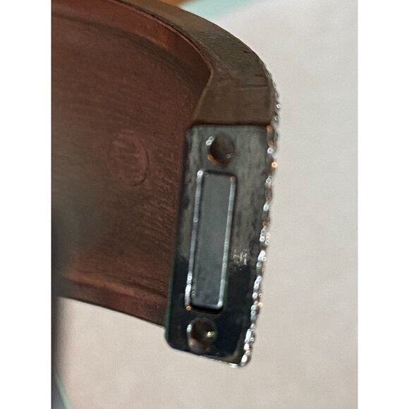 Lia Sophia Deep‎ Blue Enamel Silver Diamond Style Accents Magnetic Cuff Bracelet - Picture 6 of 8